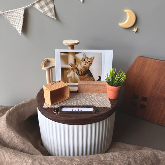 【24H出貨】貓宅午後 無印風 寵物紀念罐 骨灰罐【含照片訂製】